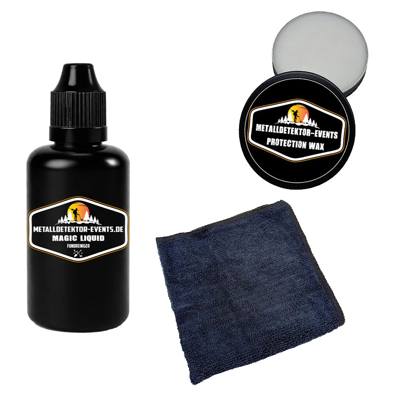 Metalldetektor Events Restaurations Komplettset Für Bodenfunde mit Magic Liquid und Protection Restaurations Wax