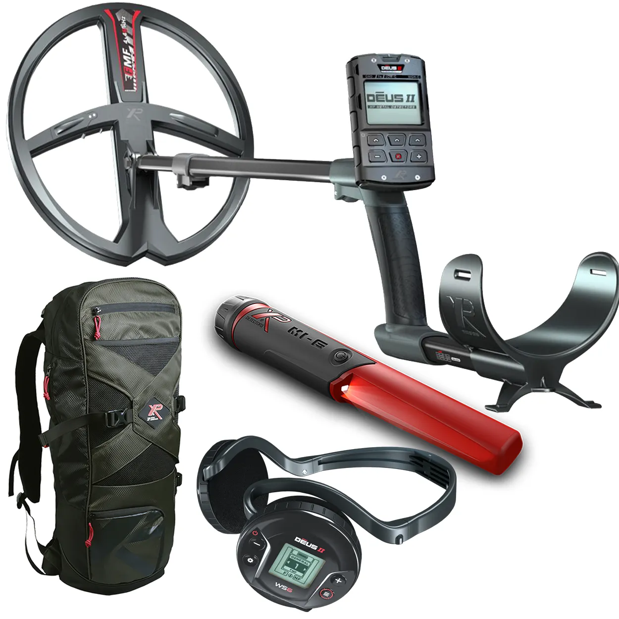 XP Deus 2 34 FMF RC WS6 Multifrequenz Metalldetektor mit GRATIS MI6 Pinpointer und 240 Rucksack