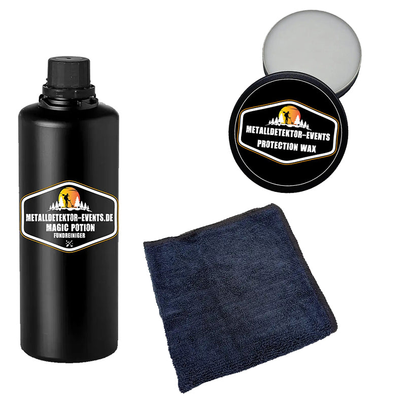 Metalldetektor Events Restaurations Komplettset für Bodenfunde mit 500ml Magic Potion und Protection Wax